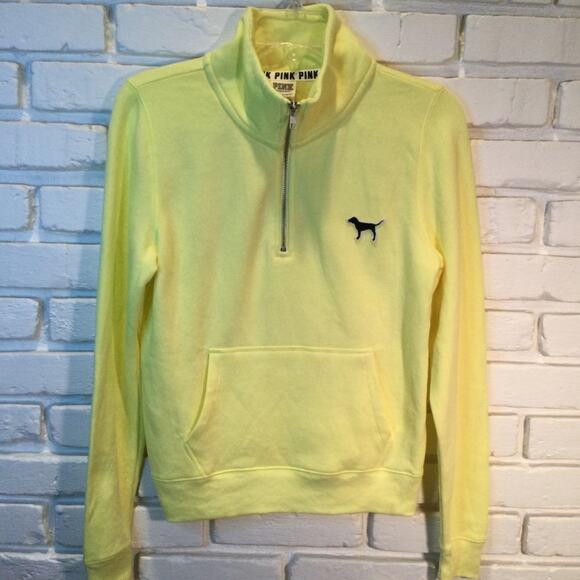 PINK Victoria's Secret XS yellow pullover NWT - Picture 1 of 4